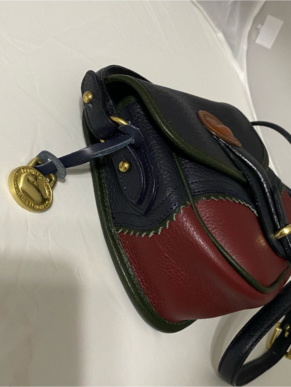 Vintage Dooney & Bourke Teton Essex Crossbody Saddle Bag AWL Leather - Picture 7 of 16